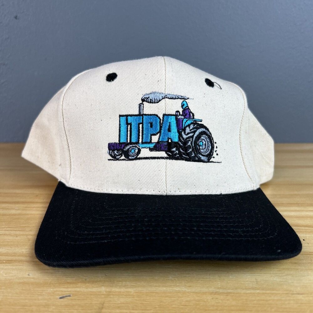 Vintage ITPA Illinois Tractor Pulling Association hat cap snapback blue purple